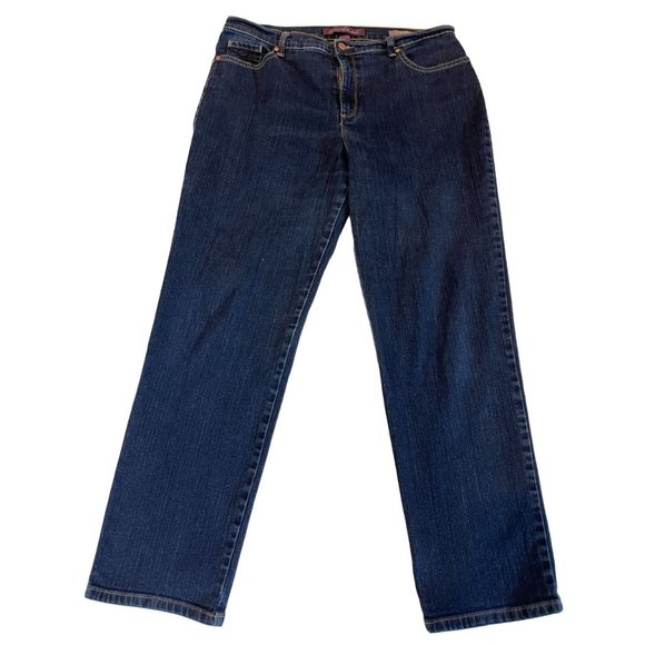 Gloria Vanderbilt Women Amanda Jeans Straight Leg High Rise D22692RS Blue SZ 14 - Picture 1 of 11
